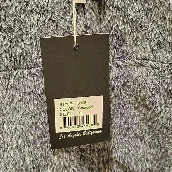 White Mark Full Zip Sherpa Hoodie Charcoal Grey Size XL - Picture 4 of 8